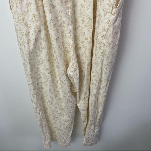 Gal Meets Glam by Anthropologie Women Iris Jumpsuit Cropped Floral Cream Sz 12 - Picture 10 of 13